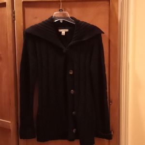 Heavy black button down sweater